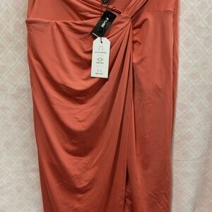 Express Asymmetrical Coral Skirt